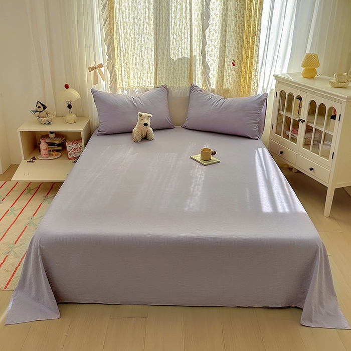 91家纺网 家纺一手货源 找家纺 （总）花伞家居 2025新款A类高克重云感木棉双层纱单床单（提供买家秀）