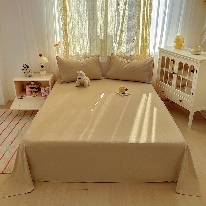 91家纺网 家纺一手货源 找家纺 （总）花伞家居 2025新款A类高克重云感木棉双层纱单床单（提供买家秀）