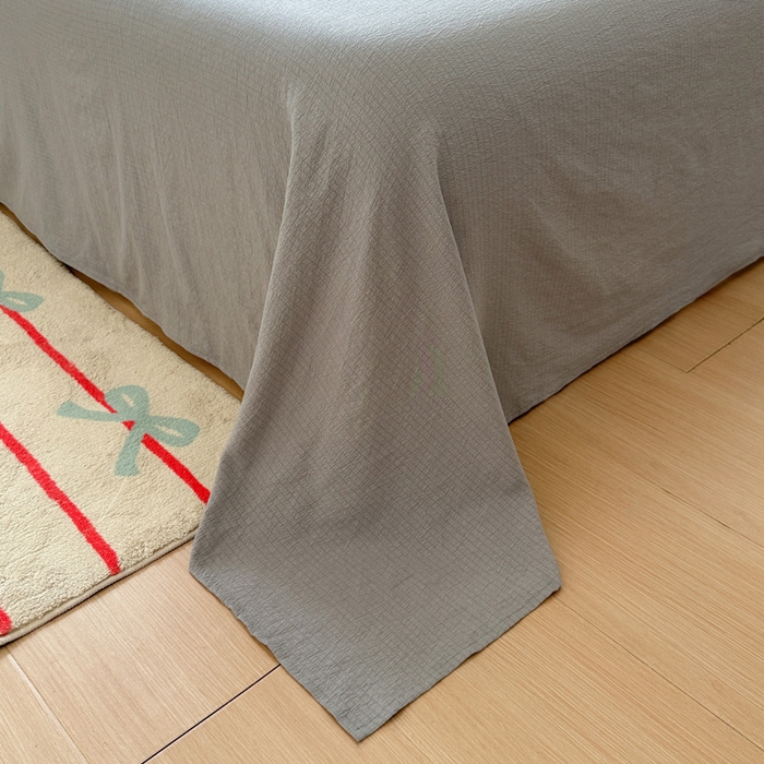 91家纺网 家纺一手货源 找家纺 花伞家居 2025新款A类高克重云感木棉双层纱单床单（提供买家秀） 松烟灰