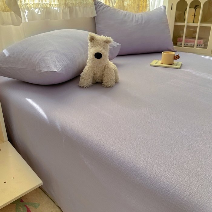 91家纺网 家纺一手货源 找家纺 花伞家居 2025新款A类高克重云感木棉双层纱单床单（提供买家秀） 风信紫