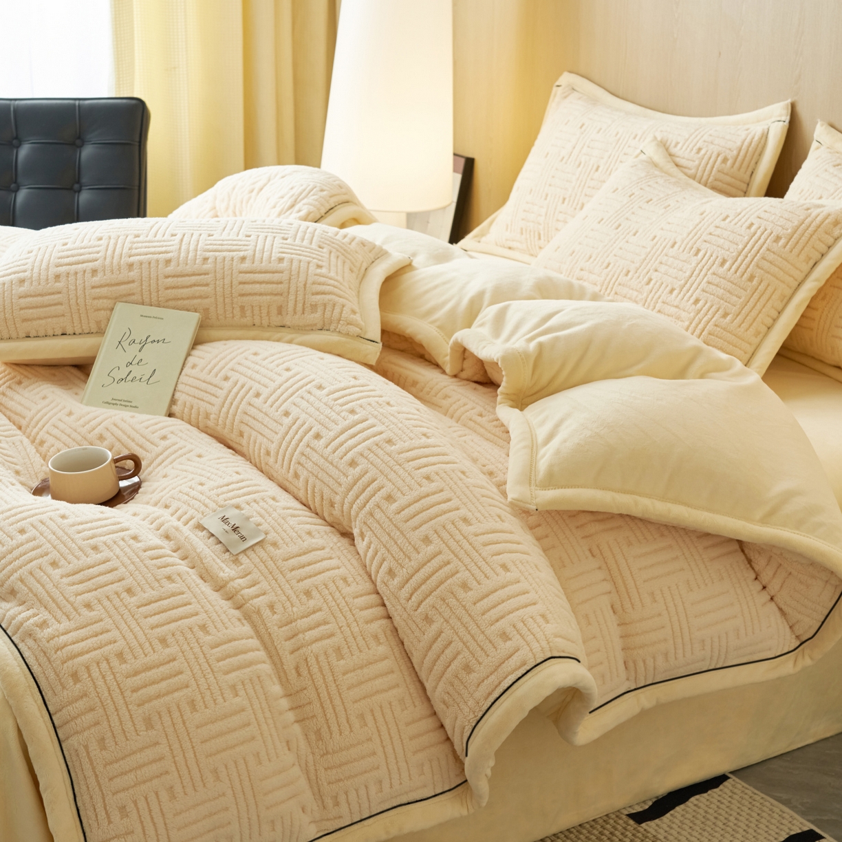 91家纺网 家纺一手货源 找家纺 （总）晨曦家纺 2025新款230克加厚保暖塔芙绒牛奶绒四件套法兰绒