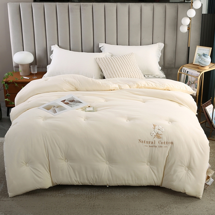 小牛席业 2025新款棉花朵朵保暖被 春秋被冬被被子被芯 棉花朵朵-保暖被系列(米色)