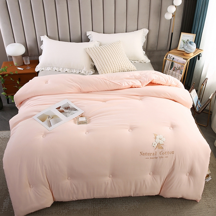 91家纺网 家纺一手货源 找家纺 小牛席业 2025新款棉花朵朵保暖被 春秋被冬被被子被芯 棉花朵朵-保暖被系列(粉色)