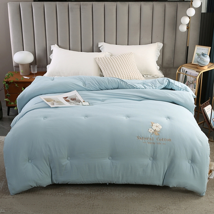 小牛席业 2025新款棉花朵朵保暖被 春秋被冬被被子被芯 棉花朵朵-保暖被系列(蓝色)