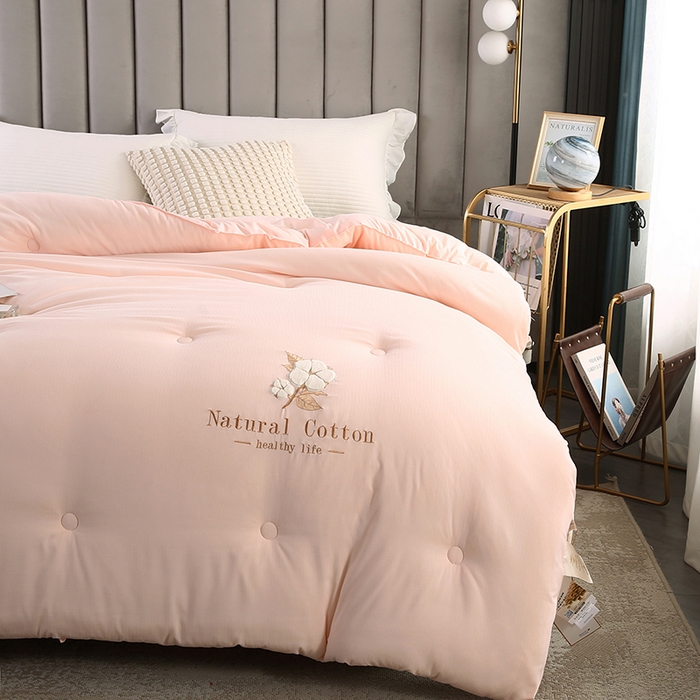 91家纺网 家纺一手货源 找家纺 小牛席业 2025新款棉花朵朵保暖被 春秋被冬被被子被芯 棉花朵朵-保暖被系列(粉色)