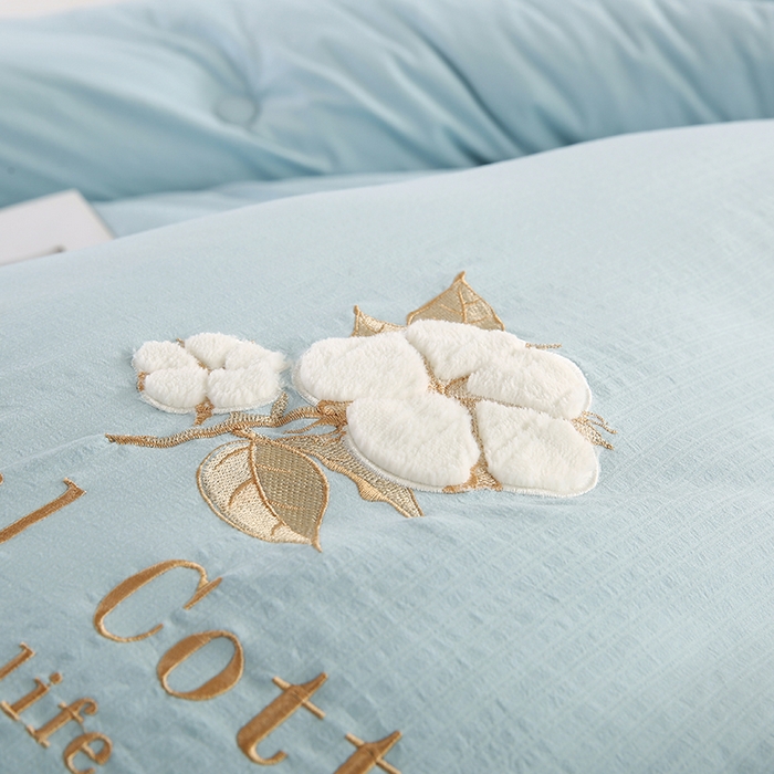 91家纺网 家纺一手货源 找家纺 小牛席业 2025新款棉花朵朵保暖被 春秋被冬被被子被芯 棉花朵朵-保暖被系列(蓝色)