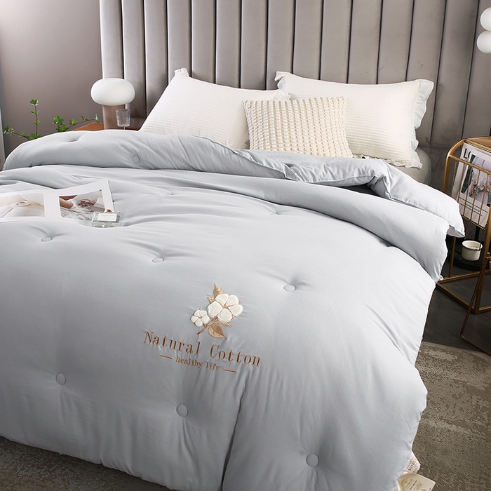 91家纺网 家纺一手货源 找家纺 小牛席业 2025新款棉花朵朵保暖被 春秋被冬被被子被芯 棉花朵朵-保暖被系列(灰色)