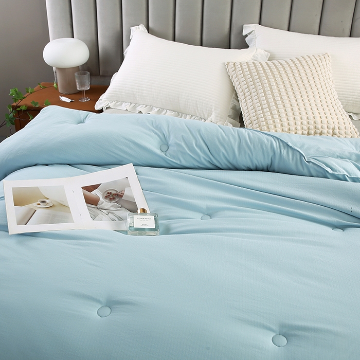 91家纺网 家纺一手货源 找家纺 小牛席业 2025新款棉花朵朵保暖被 春秋被冬被被子被芯 棉花朵朵-保暖被系列(蓝色)