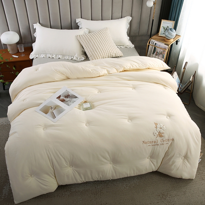 91家纺网 家纺一手货源 找家纺 小牛席业 2025新款棉花朵朵保暖被 春秋被冬被被子被芯 棉花朵朵-保暖被系列(米色)