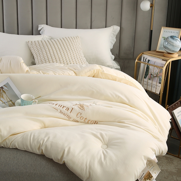 91家纺网 家纺一手货源 找家纺 小牛席业 2025新款棉花朵朵保暖被 春秋被冬被被子被芯 棉花朵朵-保暖被系列(米色)