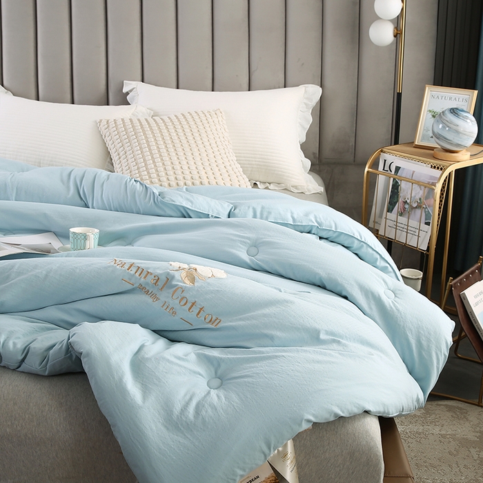 91家纺网 家纺一手货源 找家纺 小牛席业 2025新款棉花朵朵保暖被 春秋被冬被被子被芯 棉花朵朵-保暖被系列(蓝色)