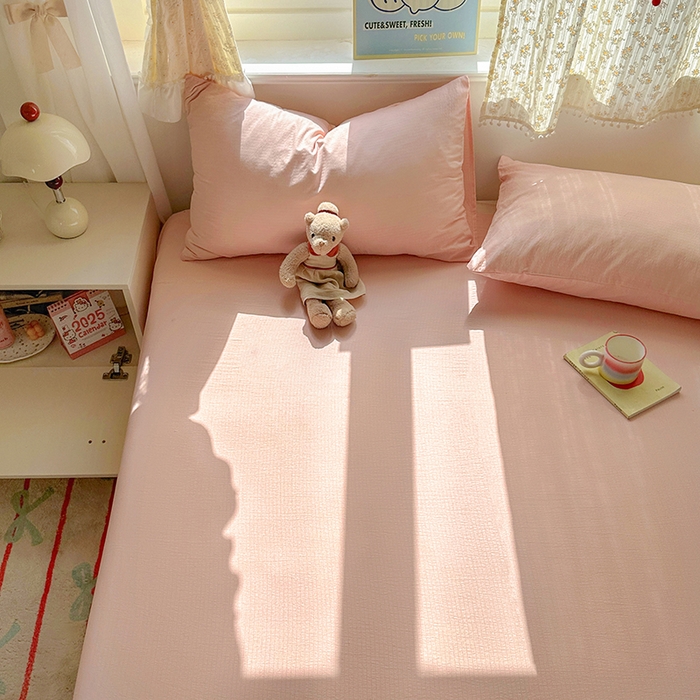 91家纺网 家纺一手货源 找家纺 花伞家居 2025新款A类高克重云感木棉双层纱单床单（提供买家秀） 玉色