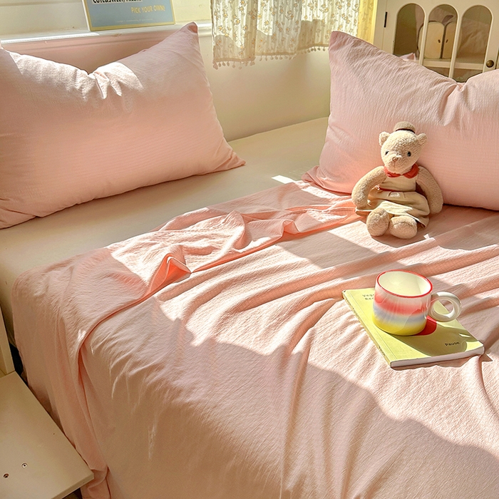 91家纺网 家纺一手货源 找家纺 花伞家居 2025新款A类高克重云感木棉双层纱单床单（提供买家秀） 玉色