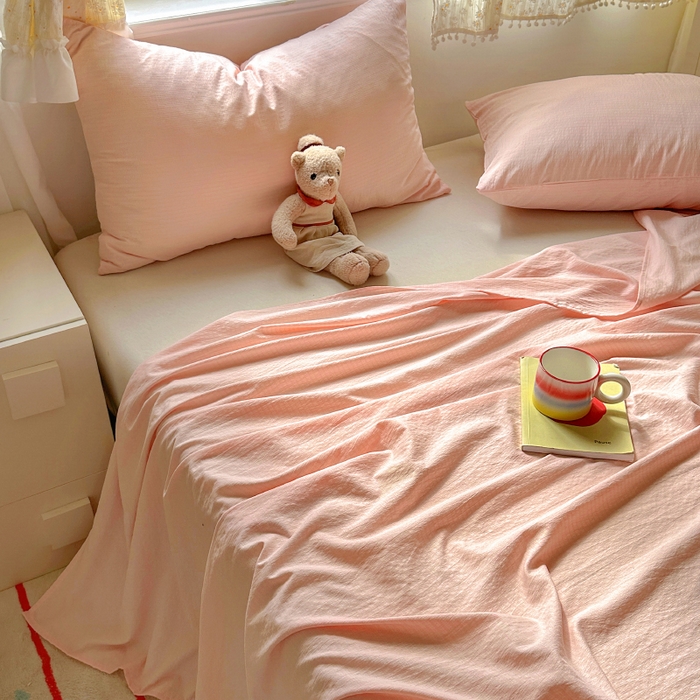 91家纺网 家纺一手货源 找家纺 花伞家居 2025新款A类高克重云感木棉双层纱单床单（提供买家秀） 玉色