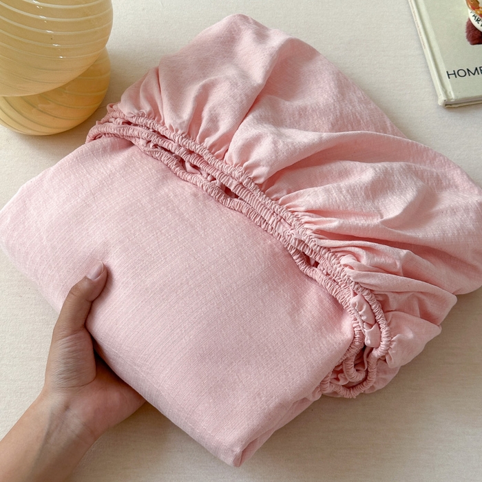 91家纺网 家纺一手货源 找家纺 （总）花伞家居 2025新款A类高克重云感木棉双层纱单床笠（提供买家秀）