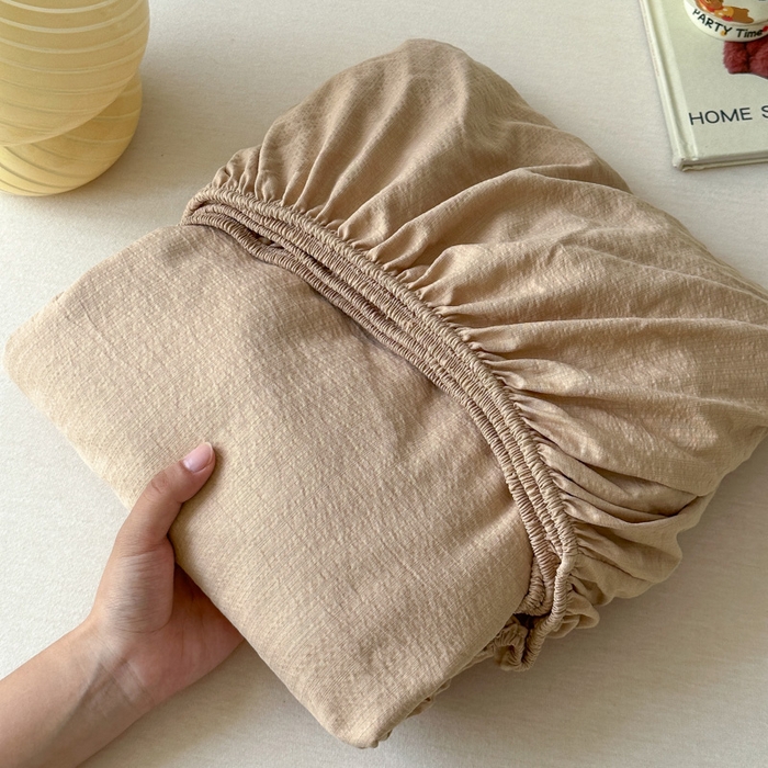 91家纺网 家纺一手货源 找家纺 （总）花伞家居 2025新款A类高克重云感木棉双层纱单床笠（提供买家秀）