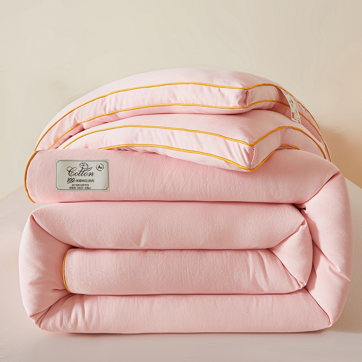 91家纺网 家纺一手货源 找家纺 （总）仁凯家纺 2025新款简约立体滚边100%新疆棉花被冬被春秋被学生被被子被芯