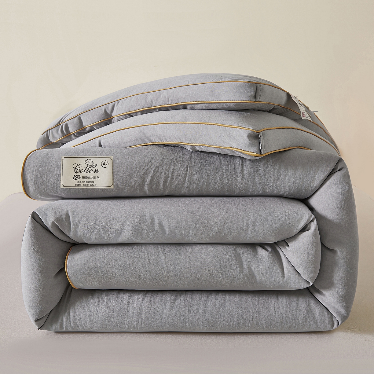 91家纺网 家纺一手货源 找家纺 （总）仁凯家纺 2025新款简约立体滚边100%新疆棉花被冬被春秋被学生被被子被芯
