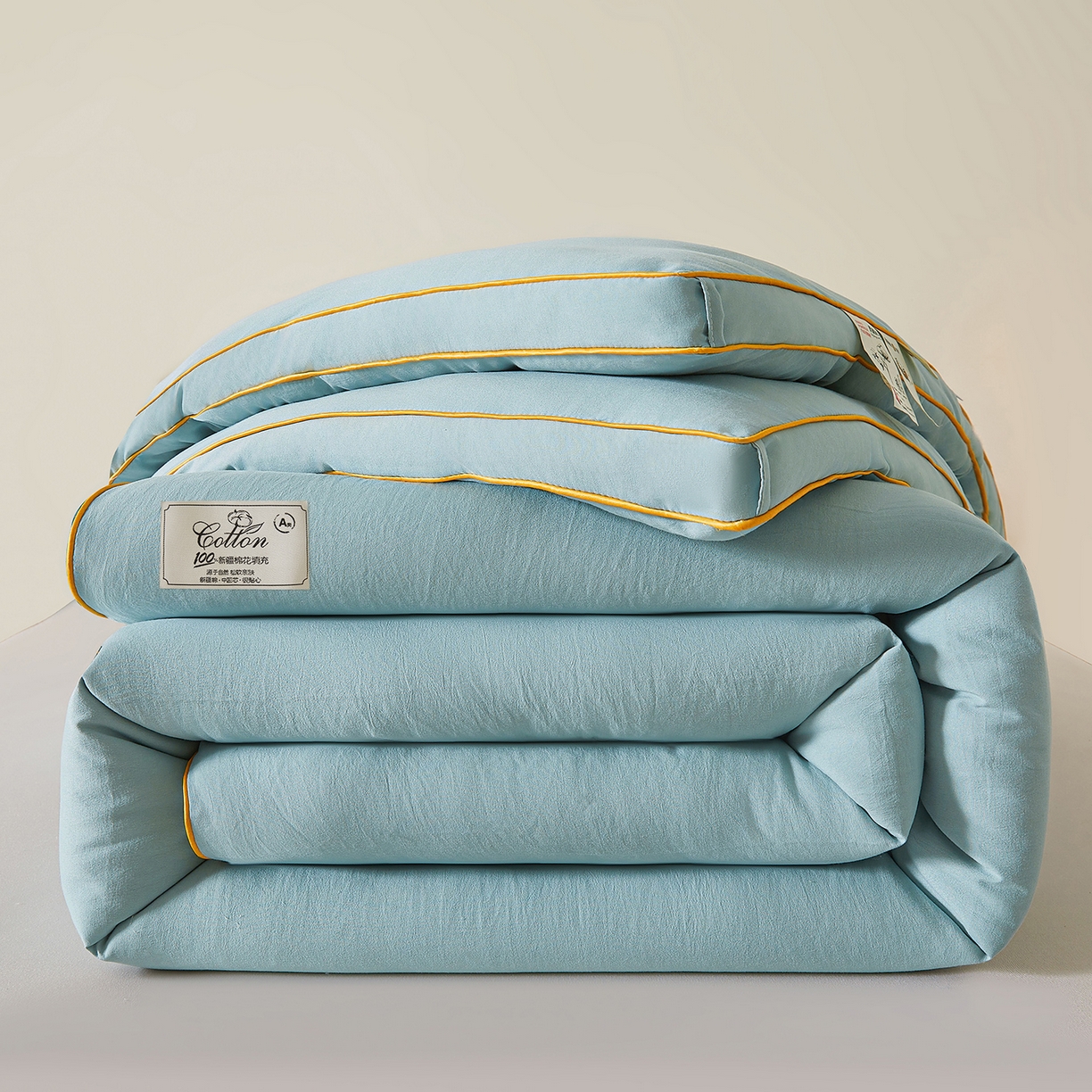 仁凯家纺 2025新款简约立体滚边100%新疆棉花被冬被春秋被学生被被子被芯 立体-青绿色
