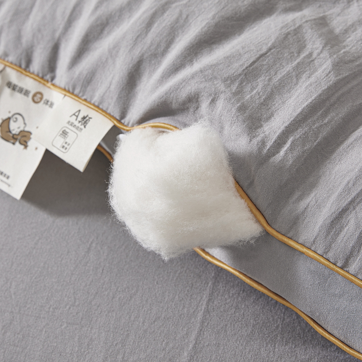 91家纺网 家纺一手货源 找家纺 仁凯家纺 2025新款简约立体滚边100%新疆棉花被冬被春秋被学生被被子被芯 立体-星灰色