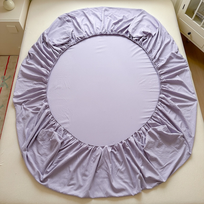 91家纺网 家纺一手货源 找家纺 花伞家居 2025新款A类高克重云感木棉双层纱单床笠（提供买家秀） 风信紫