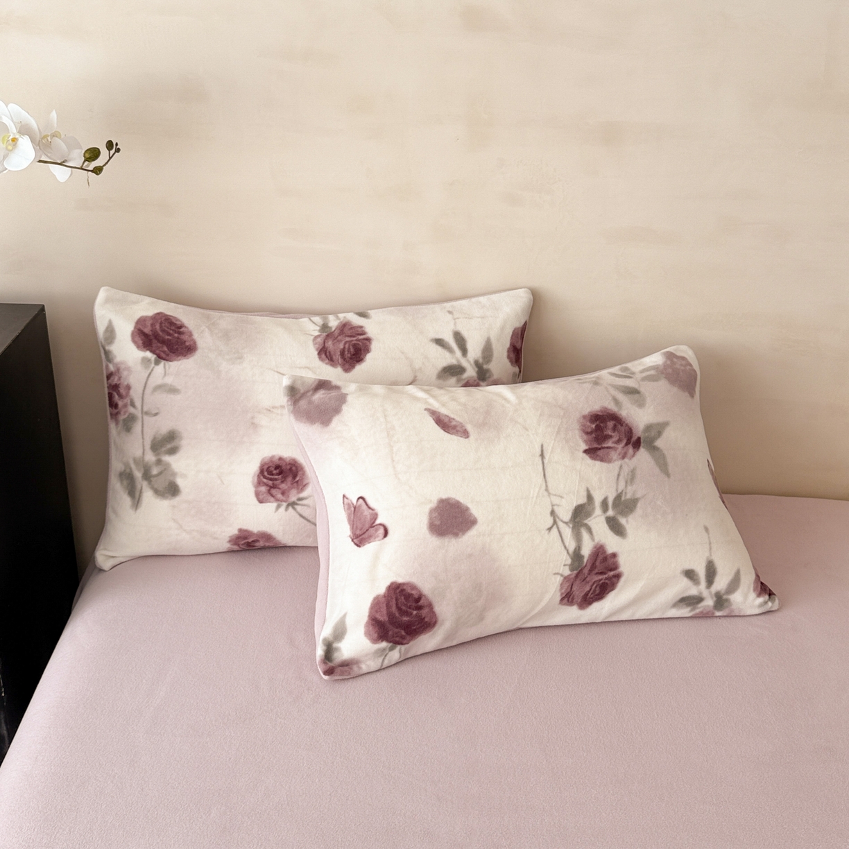 91家纺网 家纺一手货源 找家纺 典曼家纺 2025新款印花海獭绒加厚保暖四件套 满园花香