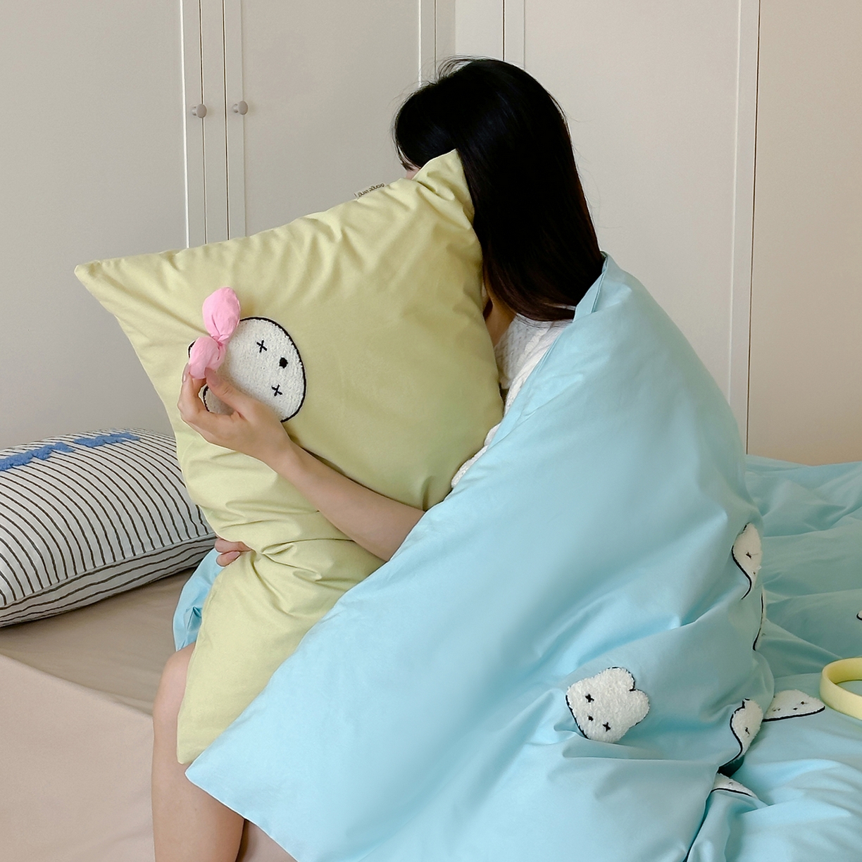 91家纺网 家纺一手货源 找家纺 （总）桔子家纺 2025新款40支纯棉水洗棉happy系列四件套