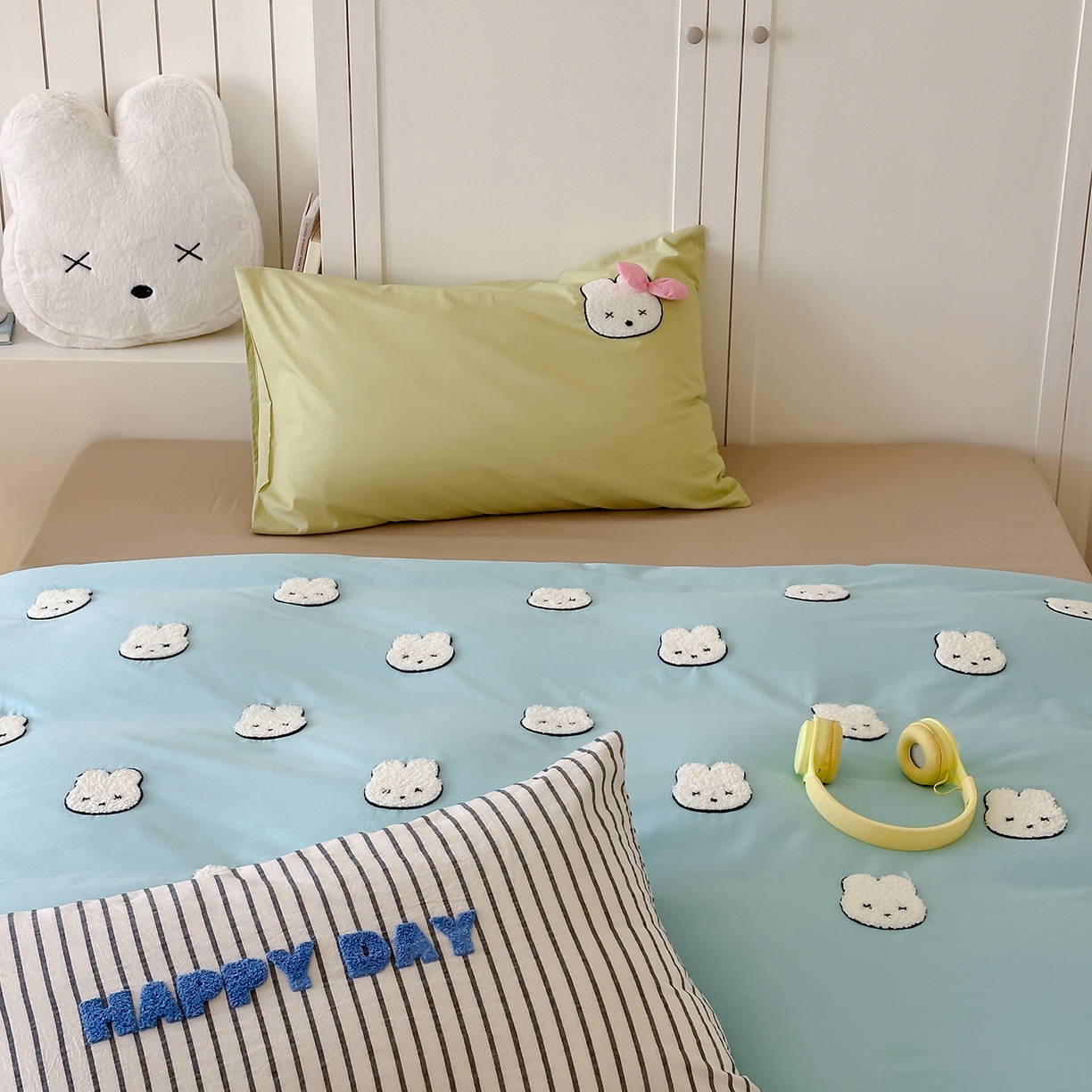 91家纺网 家纺一手货源 找家纺 （总）桔子家纺 2025新款40支纯棉水洗棉happy系列四件套