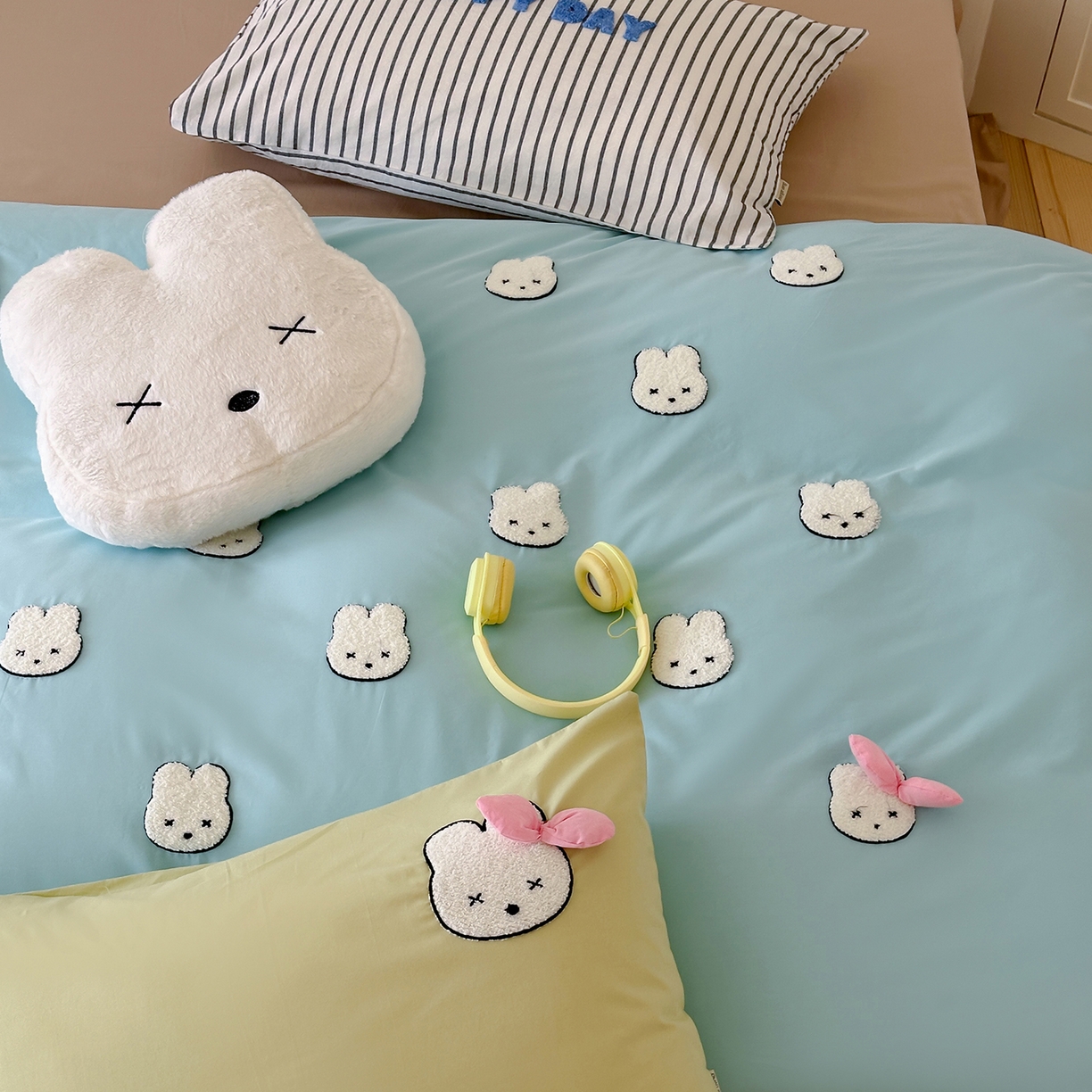 91家纺网 家纺一手货源 找家纺 （总）桔子家纺 2025新款40支纯棉水洗棉happy系列四件套