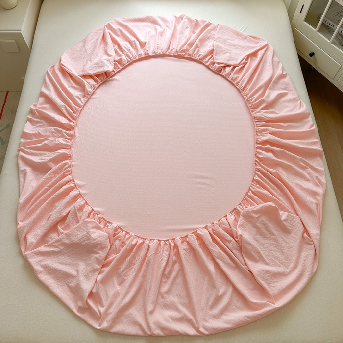 91家纺网 家纺一手货源 找家纺 花伞家居 2025新款A类高克重云感木棉双层纱单床笠（提供买家秀） 玉色