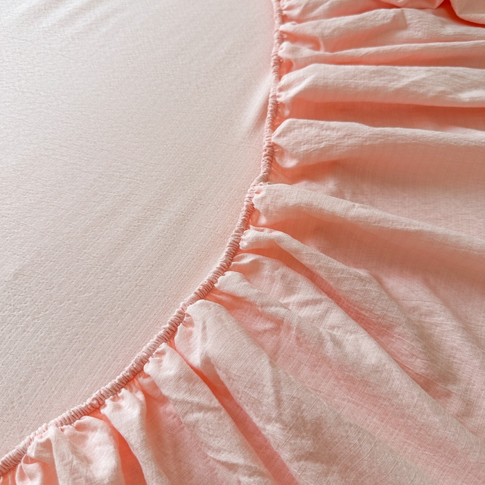 91家纺网 家纺一手货源 找家纺 花伞家居 2025新款A类高克重云感木棉双层纱单床笠（提供买家秀） 玉色