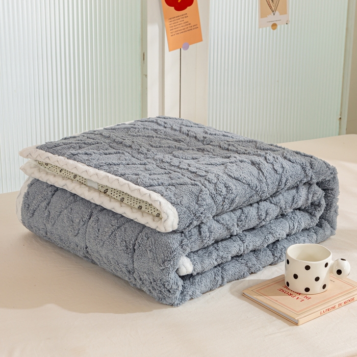 91家纺网 家纺一手货源 找家纺 暖芯优选 2025新款上下铺塔芙绒床垫 高级灰