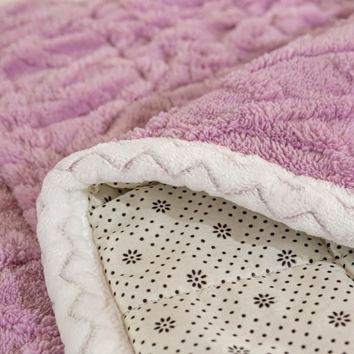 91家纺网 家纺一手货源 找家纺 暖芯优选 2025新款上下铺塔芙绒床垫 优雅紫