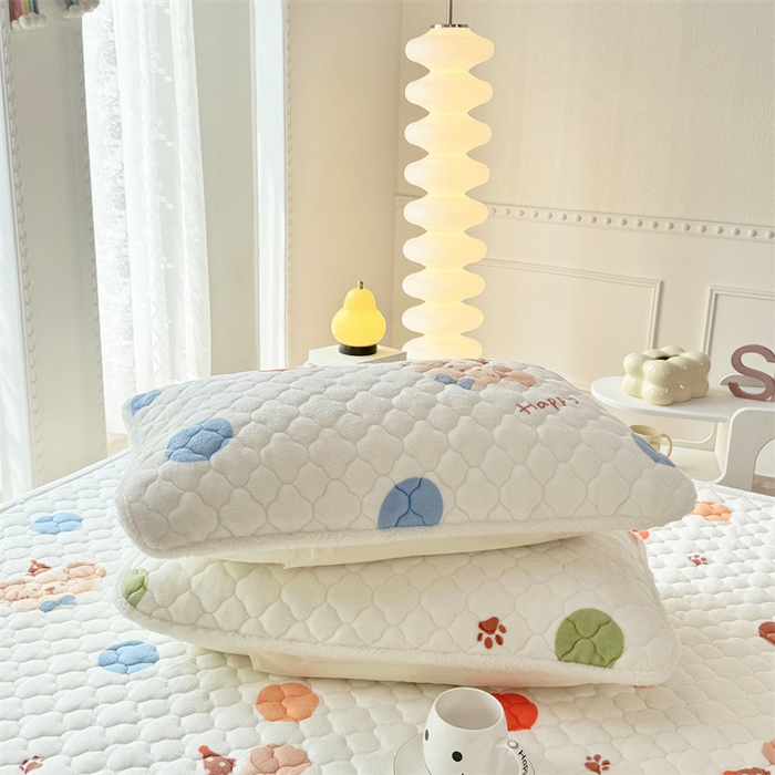 91家纺网 家纺一手货源 找家纺 暖芯优选 2025热款外贸跨境电商热销款冬季加厚牛奶绒印花床垫床垫学生单人宿舍上下铺 不点狗