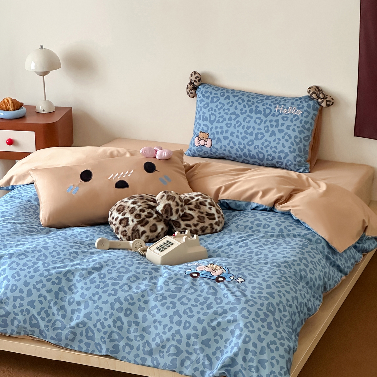 91家纺网 家纺一手货源 找家纺 （总）桔子家纺 2025新款全棉豹纹系列heip豹纹四件套