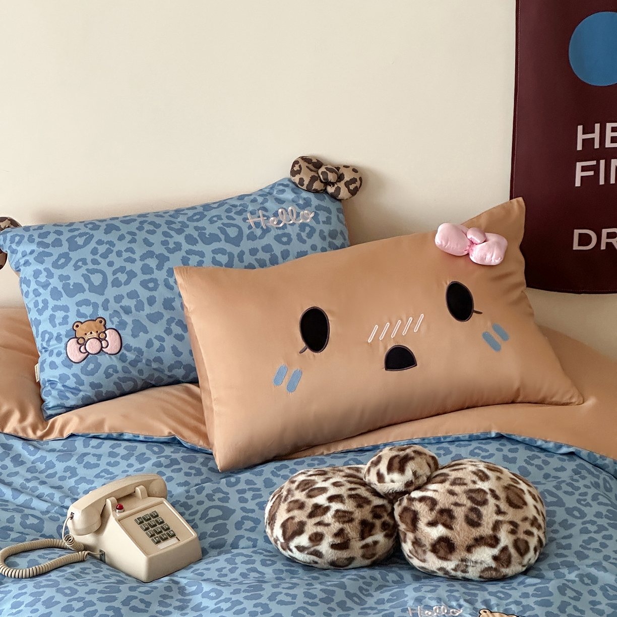 91家纺网 家纺一手货源 找家纺 （总）桔子家纺 2025新款全棉豹纹系列heip豹纹四件套