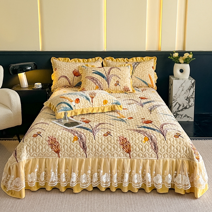 91家纺网 家纺一手货源 找家纺 （总）棉森家纺 2025新款亲肤舒适牛奶绒床盖四件套