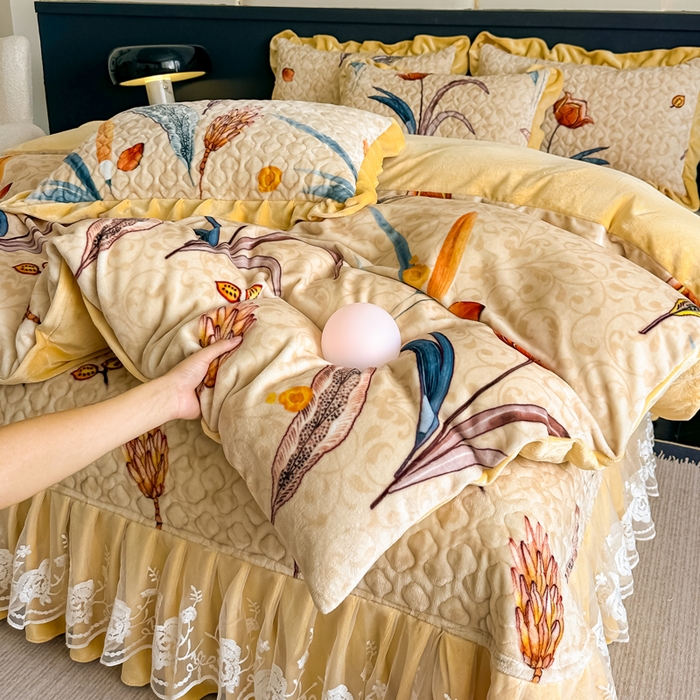 91家纺网 家纺一手货源 找家纺 （总）棉森家纺 2025新款亲肤舒适牛奶绒床盖四件套