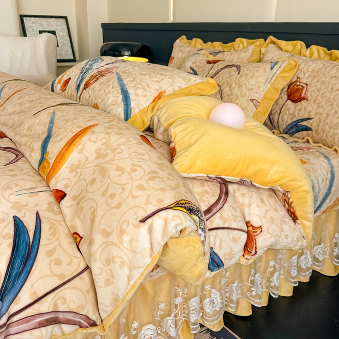 91家纺网 家纺一手货源 找家纺 （总）棉森家纺 2025新款亲肤舒适牛奶绒床盖四件套