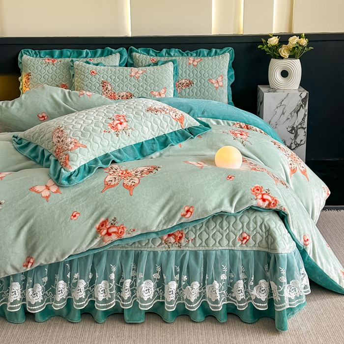 91家纺网 家纺一手货源 找家纺 （总）棉森家纺 2025新款亲肤舒适牛奶绒床盖四件套