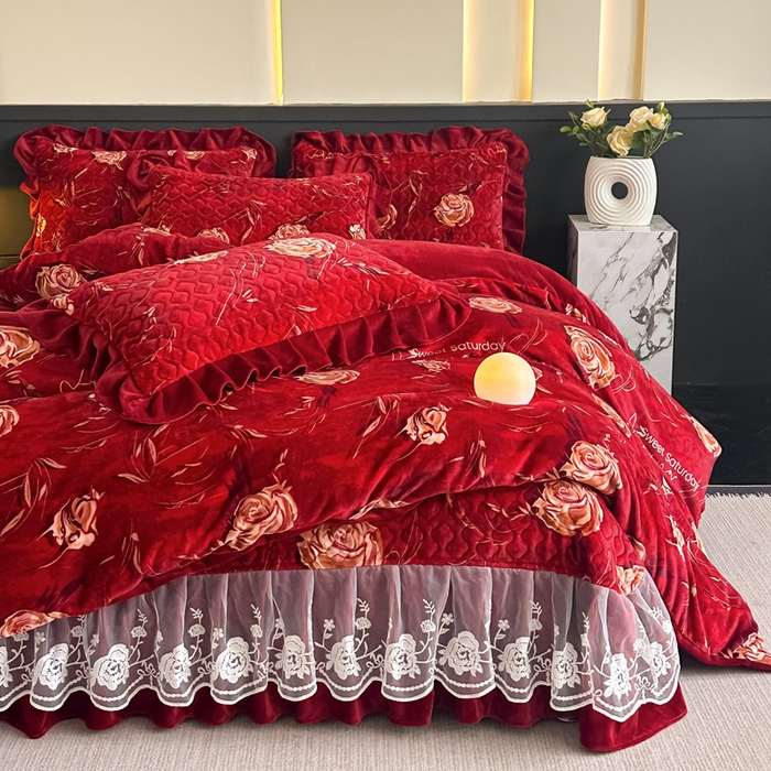 91家纺网 家纺一手货源 找家纺 （总）棉森家纺 2025新款亲肤舒适牛奶绒床盖四件套