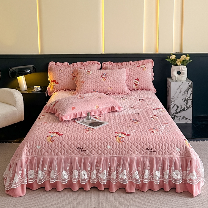 91家纺网 家纺一手货源 找家纺 棉森家纺 2025新款亲肤舒适牛奶绒床盖四件套 动漫乐园