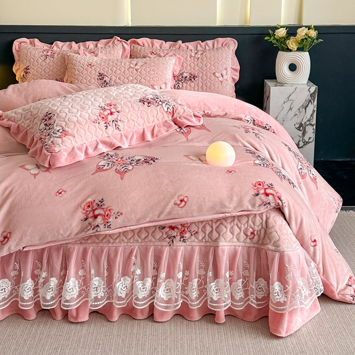 91家纺网 家纺一手货源 找家纺 （总）棉森家纺 2025新款亲肤舒适牛奶绒床盖四件套