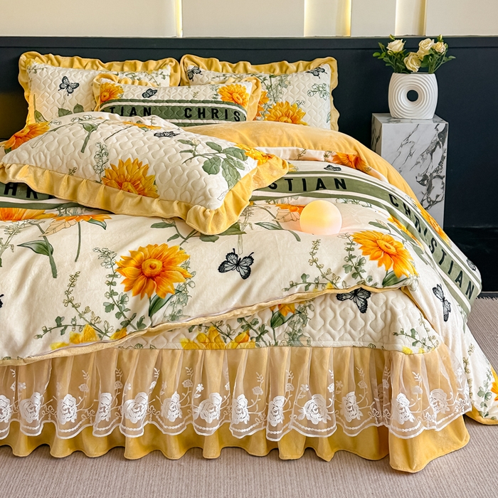 91家纺网 家纺一手货源 找家纺 （总）棉森家纺 2025新款亲肤舒适牛奶绒床盖四件套