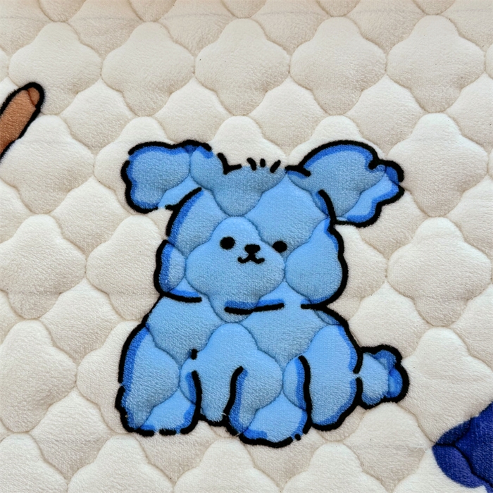 91家纺网 家纺一手货源 找家纺 暖芯优选 2025热款外贸跨境电商热销款冬季加厚牛奶绒印花床垫床垫学生单人宿舍上下铺 快乐狗