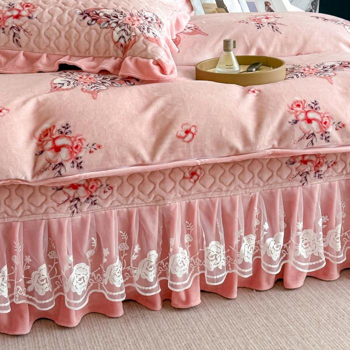 91家纺网 家纺一手货源 找家纺 棉森家纺 2025新款亲肤舒适牛奶绒床盖四件套 蝴蝶漫舞