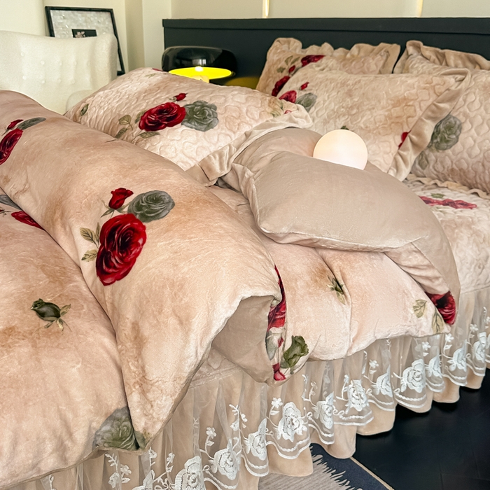 91家纺网 家纺一手货源 找家纺 棉森家纺 2025新款亲肤舒适牛奶绒床盖四件套 瑞丽