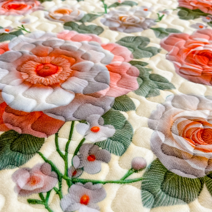 91家纺网 家纺一手货源 找家纺 棉森家纺 2025新款亲肤舒适牛奶绒床盖四件套 花语梦