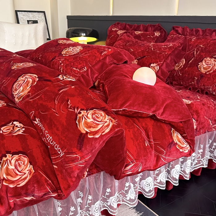 91家纺网 家纺一手货源 找家纺 棉森家纺 2025新款亲肤舒适牛奶绒床盖四件套 盛夏