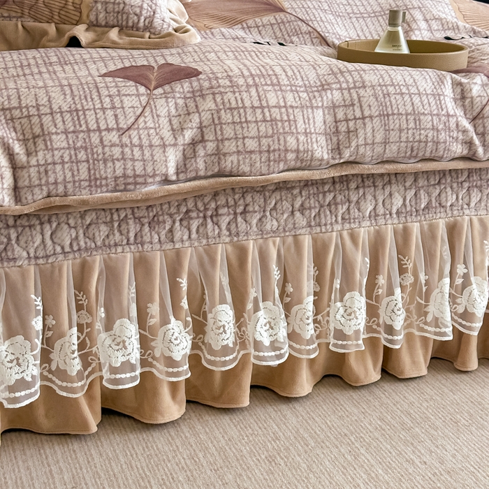 91家纺网 家纺一手货源 找家纺 棉森家纺 2025新款亲肤舒适牛奶绒床盖四件套 梦想起航-咖